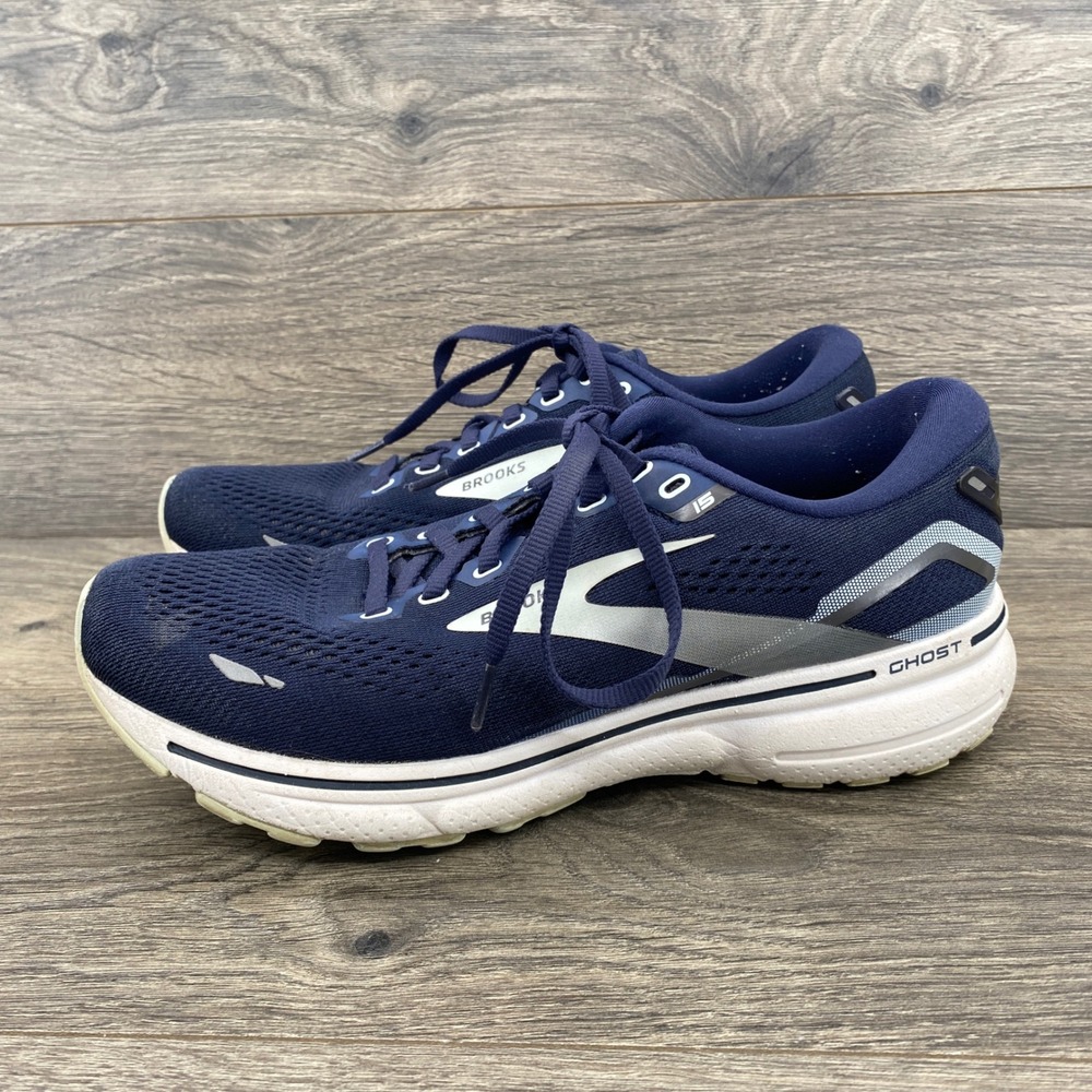 Brooks Ghost 15 Running Shoes Womens 8.5 Navy Blue Neutral Cushion 1203801B450
